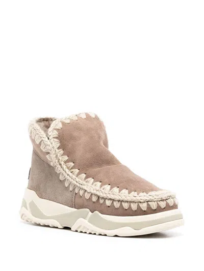 Mou Eskimo High-top Chunky Sneakers In Beige