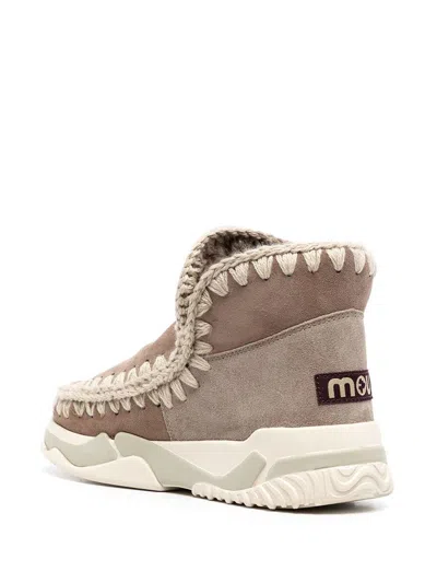 Mou Eskimo High-top Chunky Sneakers In Beige