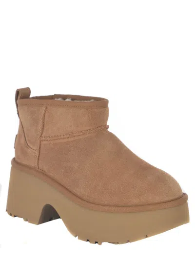 Ugg Brown 'ultra Mini New Heights' Boots In Brown