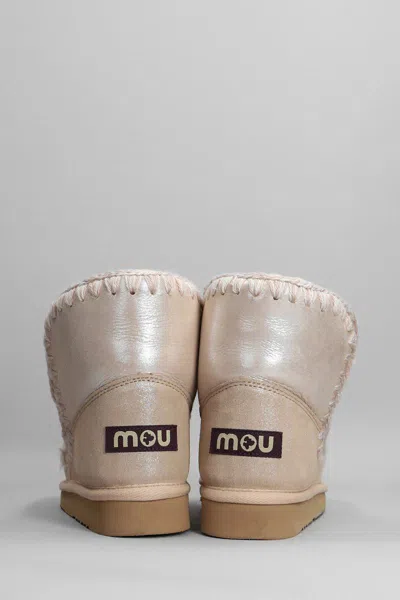 Mou Eskimo 18 Low Heels Ankle Boots In Pink