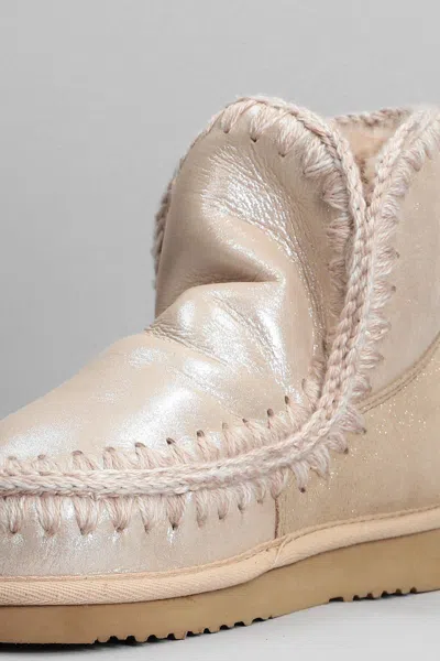 Mou Eskimo 18 Low Heels Ankle Boots In Pink