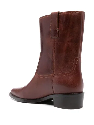Tory Burch Women's Cirty Western Leather Boots In Brown