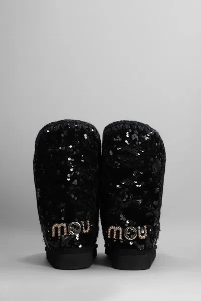 Mou Eskimo Sequin-embellished Boots In Black