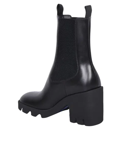 Burberry Stride 85 Leather Chelsea Heeled Boots In Black