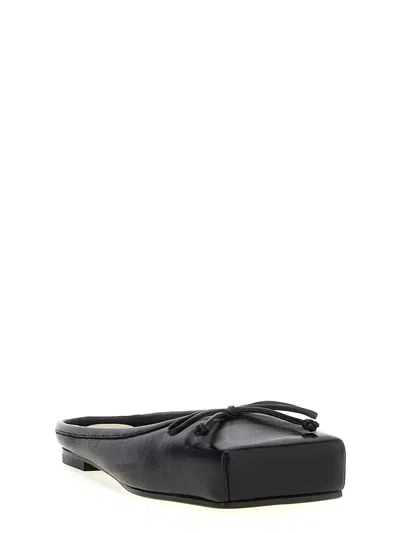 Jacquemus Les Mules Plates Leather Ballet Flat In Black