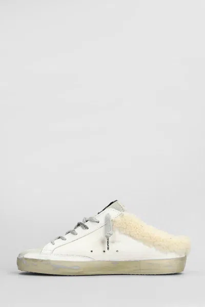 Golden Goose Superstar Sabot 81811 Leather And Shearling Trainers In White