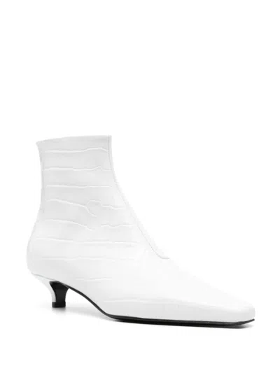 Totême Toteme Leather Boots In White