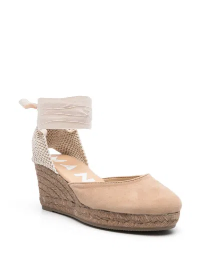 Manebi Hamptons 75mm Wedge Espadrilles In Dove Grey