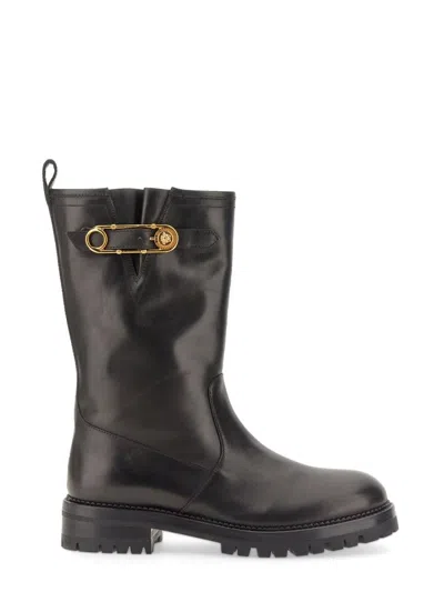 Versace Women's Stivale Safety Pin Boot In Black