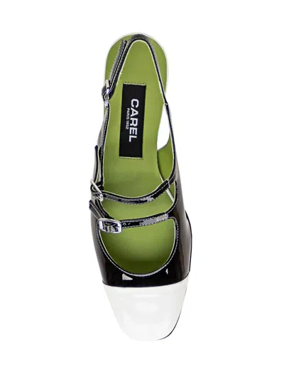 Carel Paris Patent Leather Mary Jane Pumps With Double Buckle In Black
