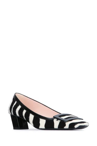 Roger Vivier Belle Vivier Patent Leather-trimmed Pony Hair Pumps In B001biancob999nero