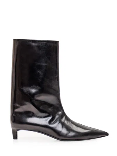 Jil Sander Heeled Ankle Boots In Black