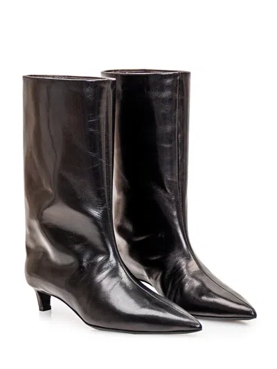 Jil Sander Heeled Ankle Boots In Black