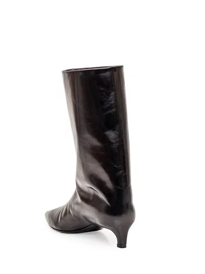 Jil Sander Heeled Ankle Boots In Black