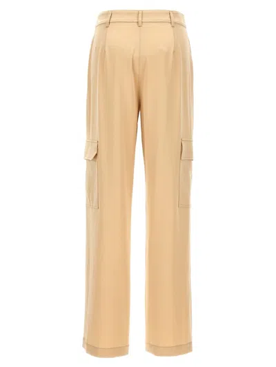 Michael Kors Satin Cargo Pants Beige In Beige