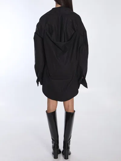 Balenciaga Suspended Shirt Dress In Black