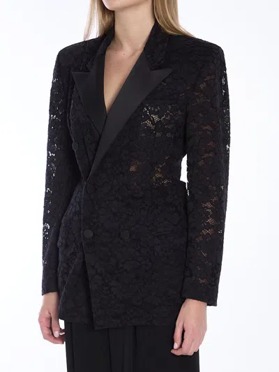 Saint Laurent Double-breasted Jacket In Wool In Black