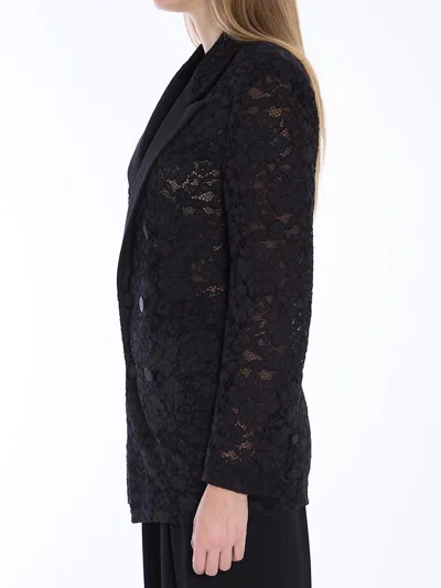 Saint Laurent Double-breasted Jacket In Wool In Black