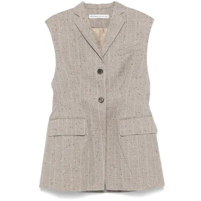 Mark Kenly Domino Tan Notched-lapels Vest In Beige