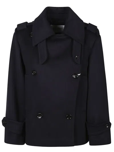 Max Mara Laveno Wool And Cashmere Over Trench Coat In Blue