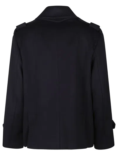 Max Mara Laveno Wool And Cashmere Over Trench Coat In Blue