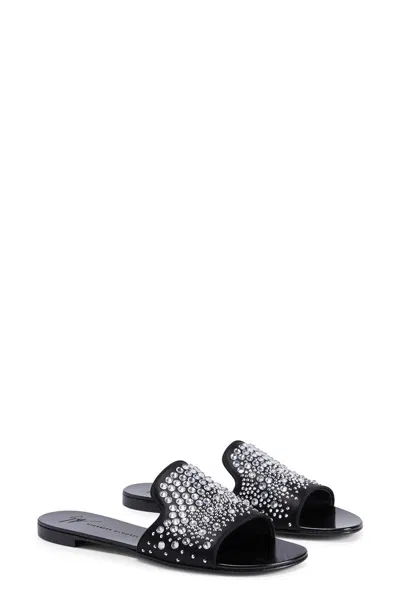 Shop Giuseppe Zanotti Flip Flops In Black