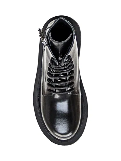 Palm Angels Black Leather Ankle Boots In Black