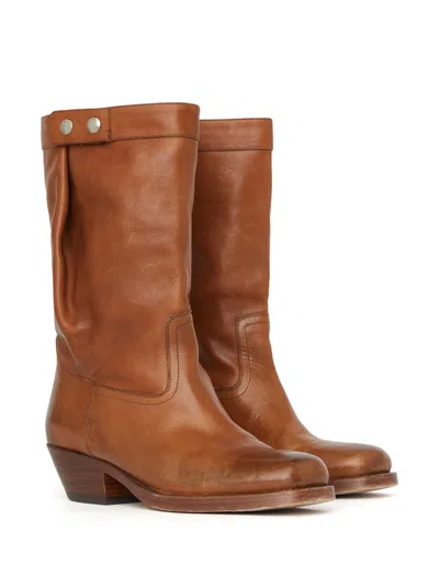 Isabel Marant Ademe Havana Biker Boot In Brown