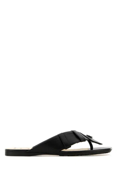 Loewe Women Toy Panta Toe Post Sandal In Black