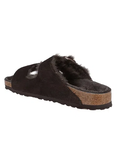 Birkenstock Arizona Shearling Sandals In Brown