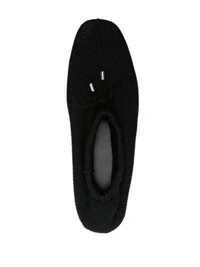 Totême The Gathered Satin Ballet Flats In Black