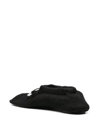 Totême The Gathered Satin Ballet Flats In Black