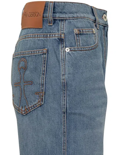 Jw Anderson Cut-out Knee Jeans In Blue