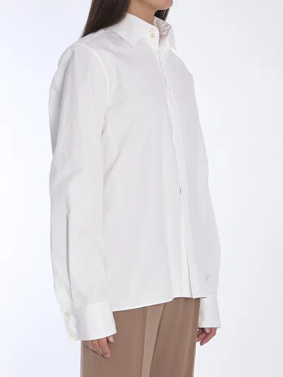 Shop Saint Laurent Cotton Poplin Shirt In White