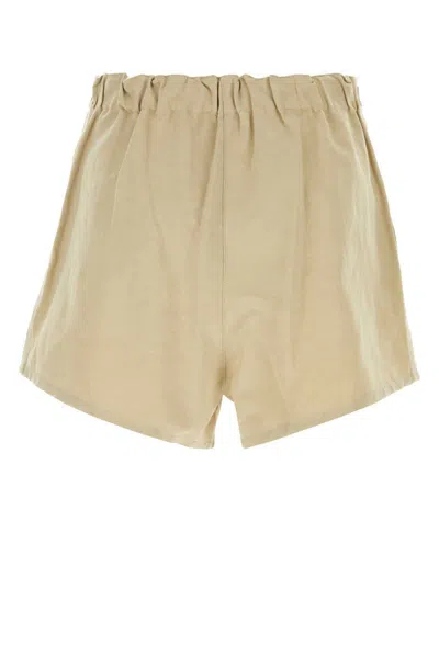 Prada Beige Cotton Blend Shorts In Beige O Tan