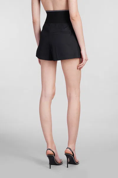 Alexander Wang High Waisted Shorts With Exposed Zipper And Logo Elastic In Black