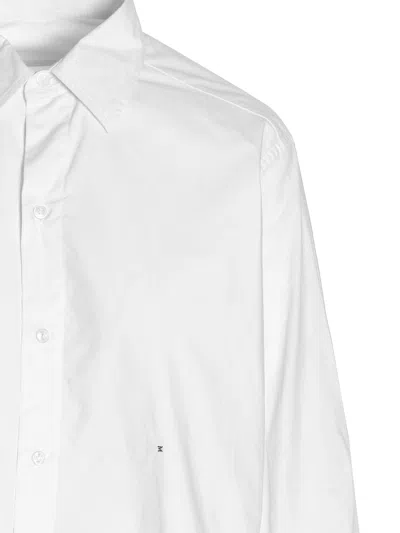 Maison Margiela White Logo Embroidery Shirt In White