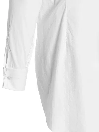 Maison Margiela White Logo Embroidery Shirt In White