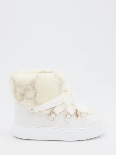 Gucci Women's Wool-effect Booties In Beige