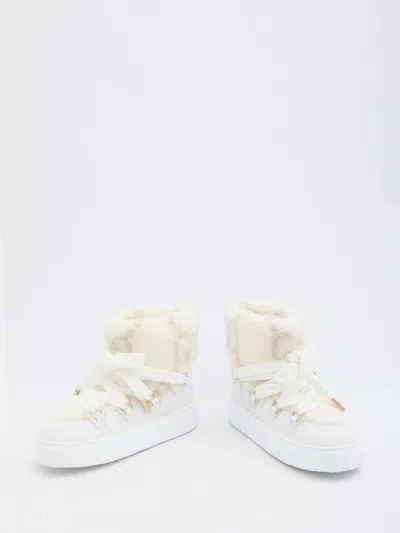 Gucci Women's Wool-effect Booties In Beige