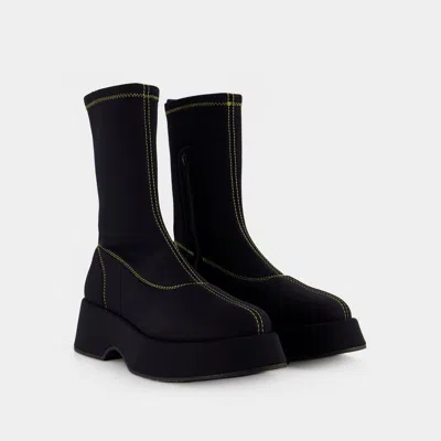 Ganni Retro Flatform Sockboot In Black