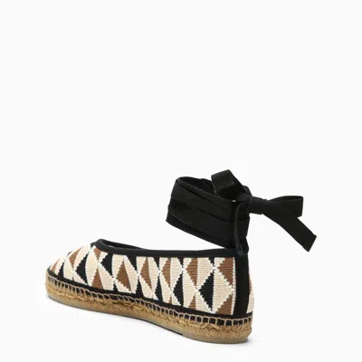 Castaã±er Carina Low Espadrilles In Multicoloured Crochet In Multicolor