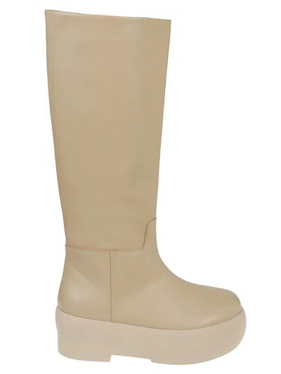 Gia Borghini Chunky Sole Tubolar Boot Shoes In White