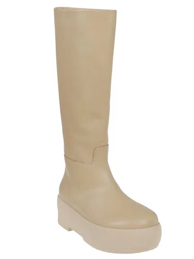Gia Borghini Chunky Sole Tubolar Boot Shoes In White