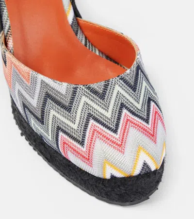 Missoni 100mm Zigzag-pattern Espadrilles In Black
