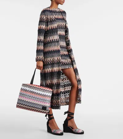 Missoni 100mm Zigzag-pattern Espadrilles In Black