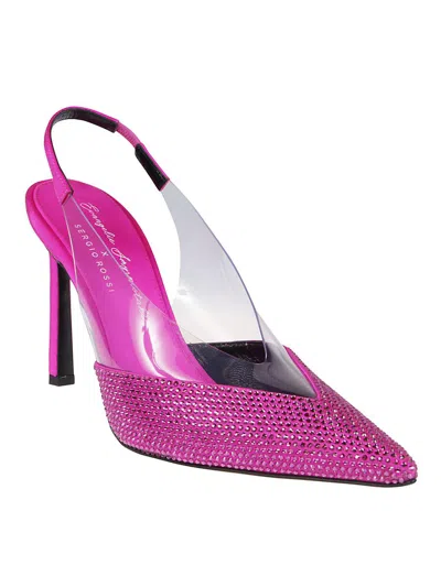 Sergio Rossi X Evangelie Smyrniotaki Satin & Vinyl Slingback Pump In Multicolor