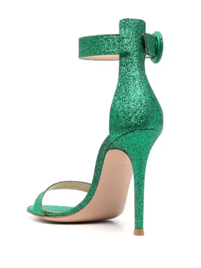 Gianvito Rossi Starlight Glitter High Heel Sandals In Green