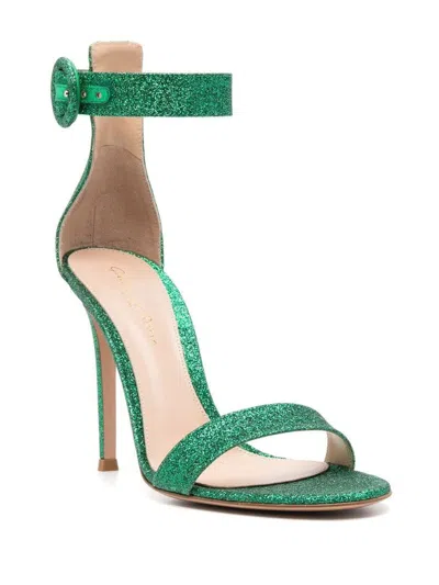 Gianvito Rossi Starlight Glitter High Heel Sandals In Green