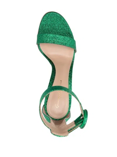 Gianvito Rossi Starlight Glitter High Heel Sandals In Green